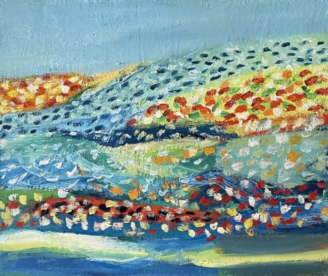 Vögel am Felsen, 50x60cm, 2021